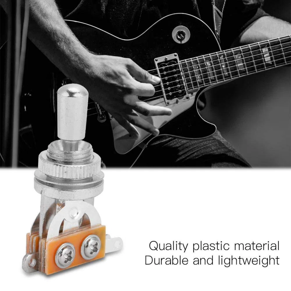 Gitara 3-kierunkowy przełącznik przełączania, metalowy przełącznik przełącznika z przełącznikiem z mosiężną końcówką do gitary elektrycznej w stylu LP (srebrny)
