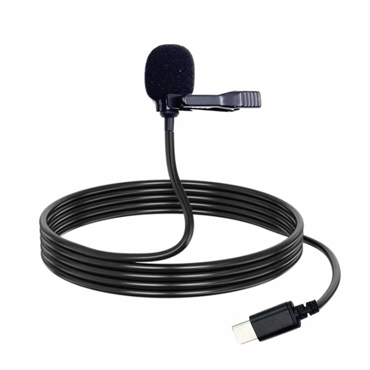 Mikrofon USB C, Mikrofon Lavalier Typu C, Zewnętrzny Mikrofon Klapowy do Rekodowania, Vlogging, Klasa Online, Przesyłanie Strumieniowe na żywo