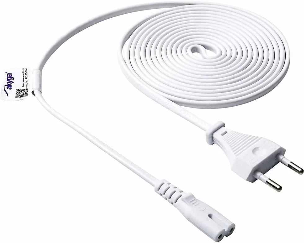 Akyga Kabel zasilający do notebooka AK-RD-07A Eight CCA CEE 7/16 / IEC C7 3 m biały