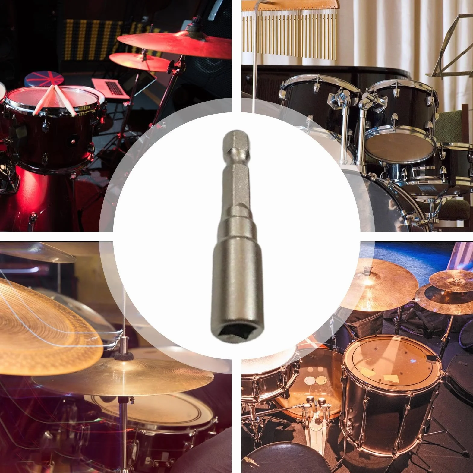 Steel Drum Tuning Key - Magnetic Head Drill Bit Drums Key | Replacement Drum Accessories with Reliable Percussion Hardware Tool for Easy Installation, Disassembly, Drummer, Musician, Band Equipment