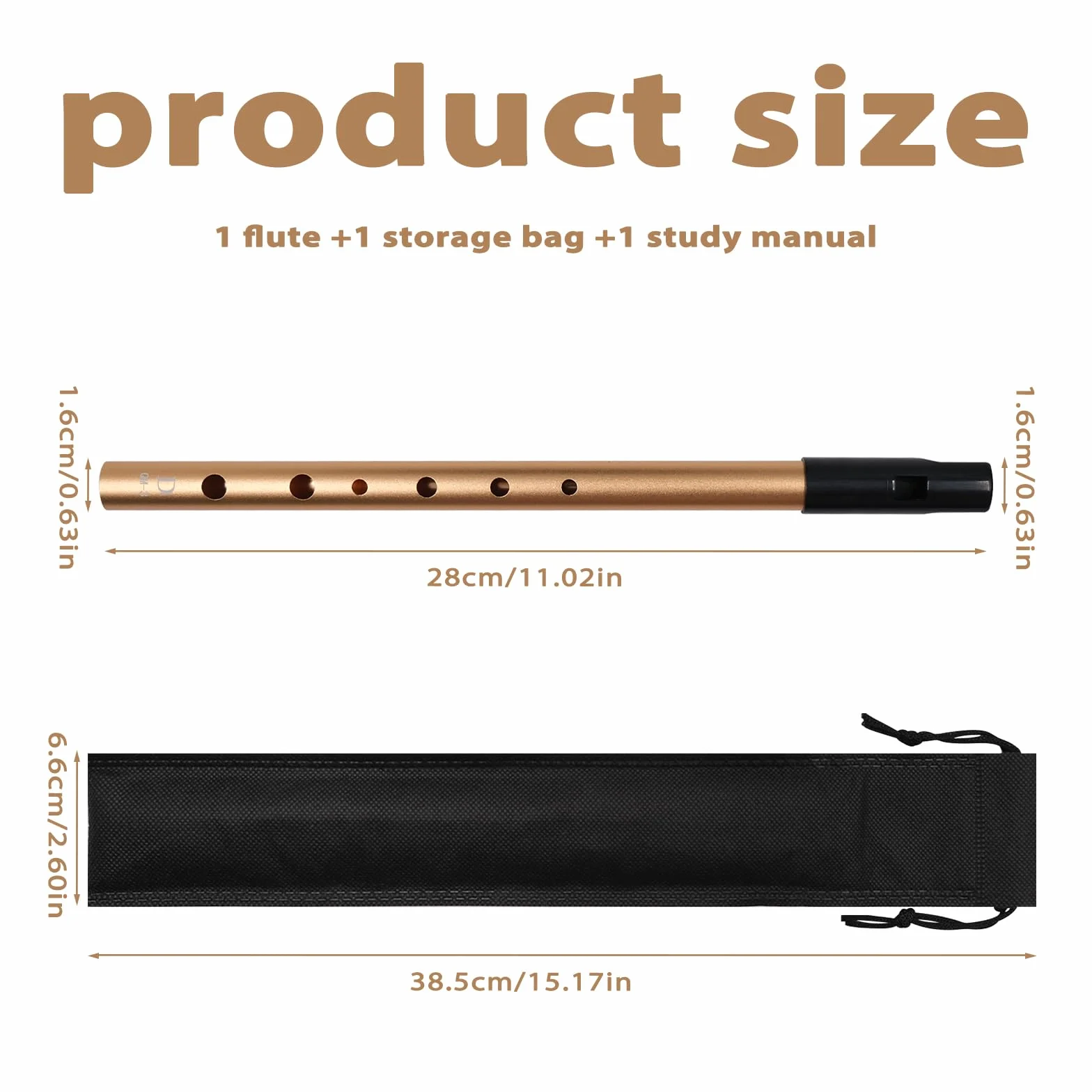 Irlandzka Tin Whistle Tonart D doskonała jakość dźwięku flet prosty dla początkujących miłośników muzyki z etui ochronnym