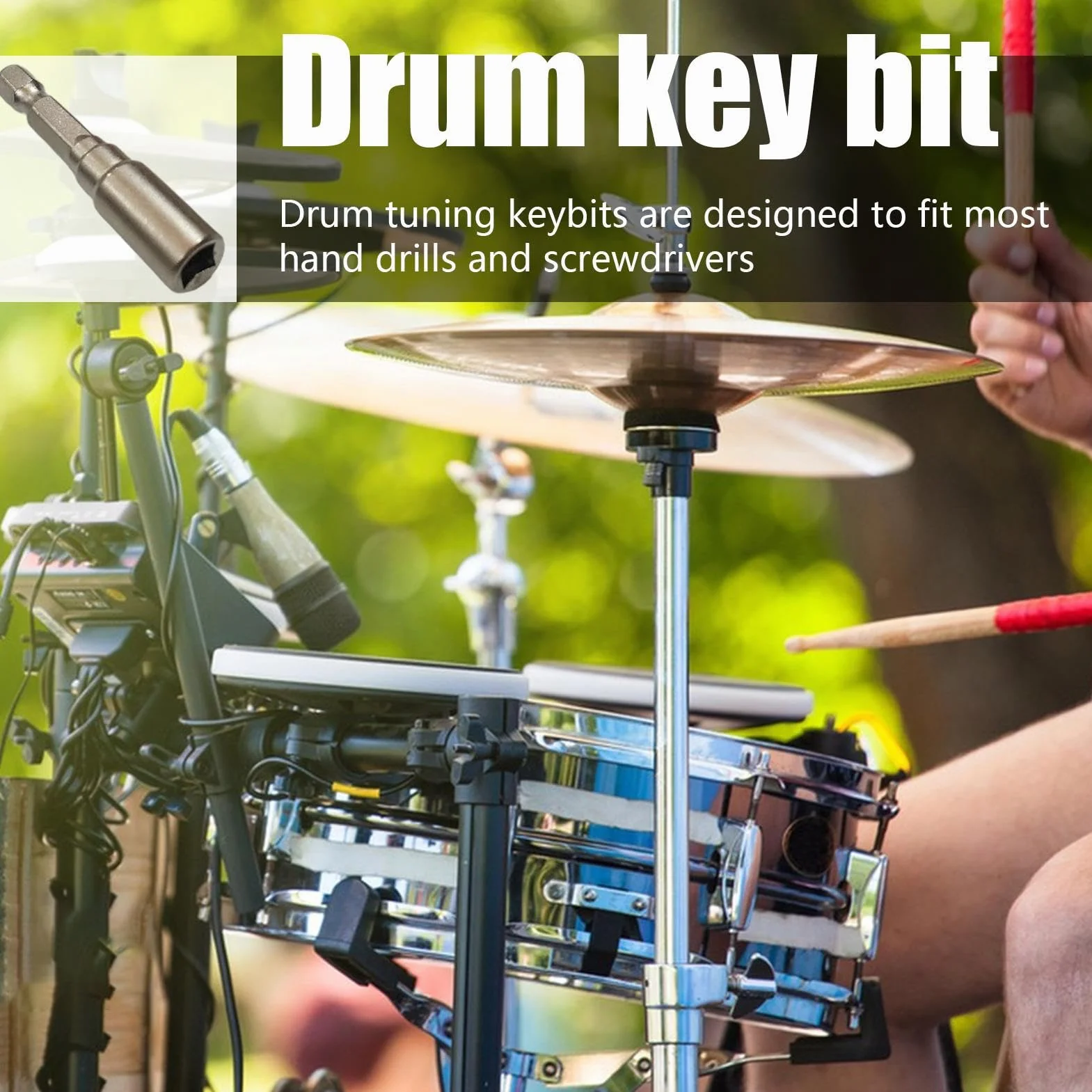 Steel Drum Tuning Key - Magnetic Head Drill Bit Drums Key | Replacement Drum Accessories with Reliable Percussion Hardware Tool for Easy Installation, Disassembly, Drummer, Musician, Band Equipment