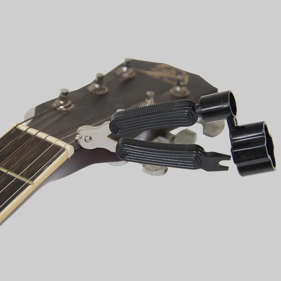 Alnicov Czerwone miedziane struny do gitary akustycznej pełny zestaw z czarnym 3 w 1 narzędzie do naciągania strun gitarowych z nawijaniem strun gitarowych narzędzie do ścinania gitary szpilka do ściągania