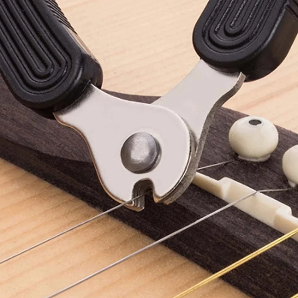 Alnicov Czerwone miedziane struny do gitary akustycznej pełny zestaw z czarnym 3 w 1 narzędzie do naciągania strun gitarowych z nawijaniem strun gitarowych narzędzie do ścinania gitary szpilka do ściągania