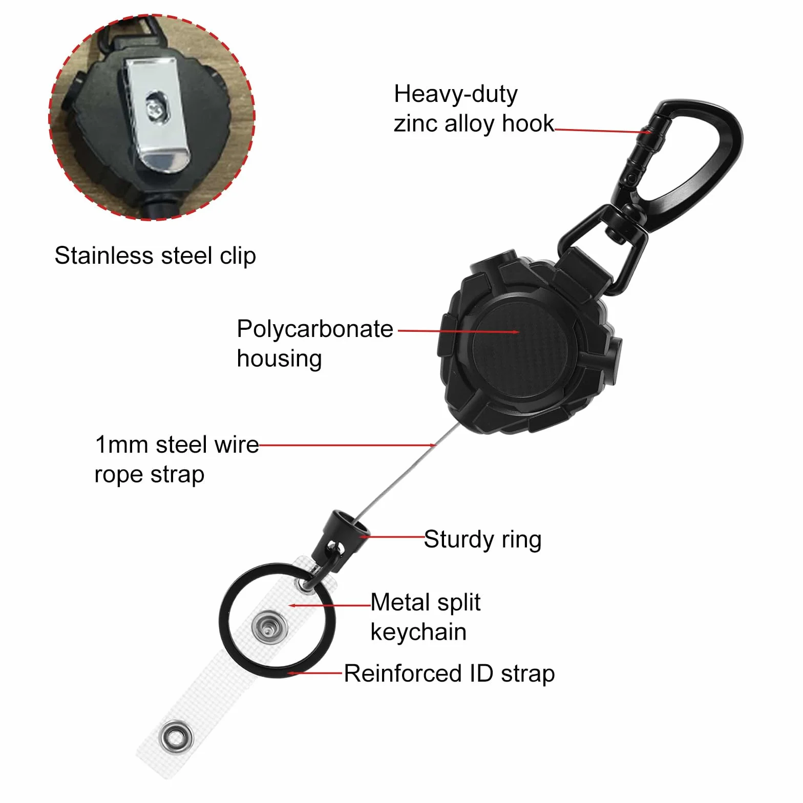 Chowany Uchwyt na Mikrofon CB, Uchwyt Sprzęt Holder Mikrofon CB Wieszak na Microphone Radiowy z Linką 80cm Akcesoria dla Kierowców Ciężarówek