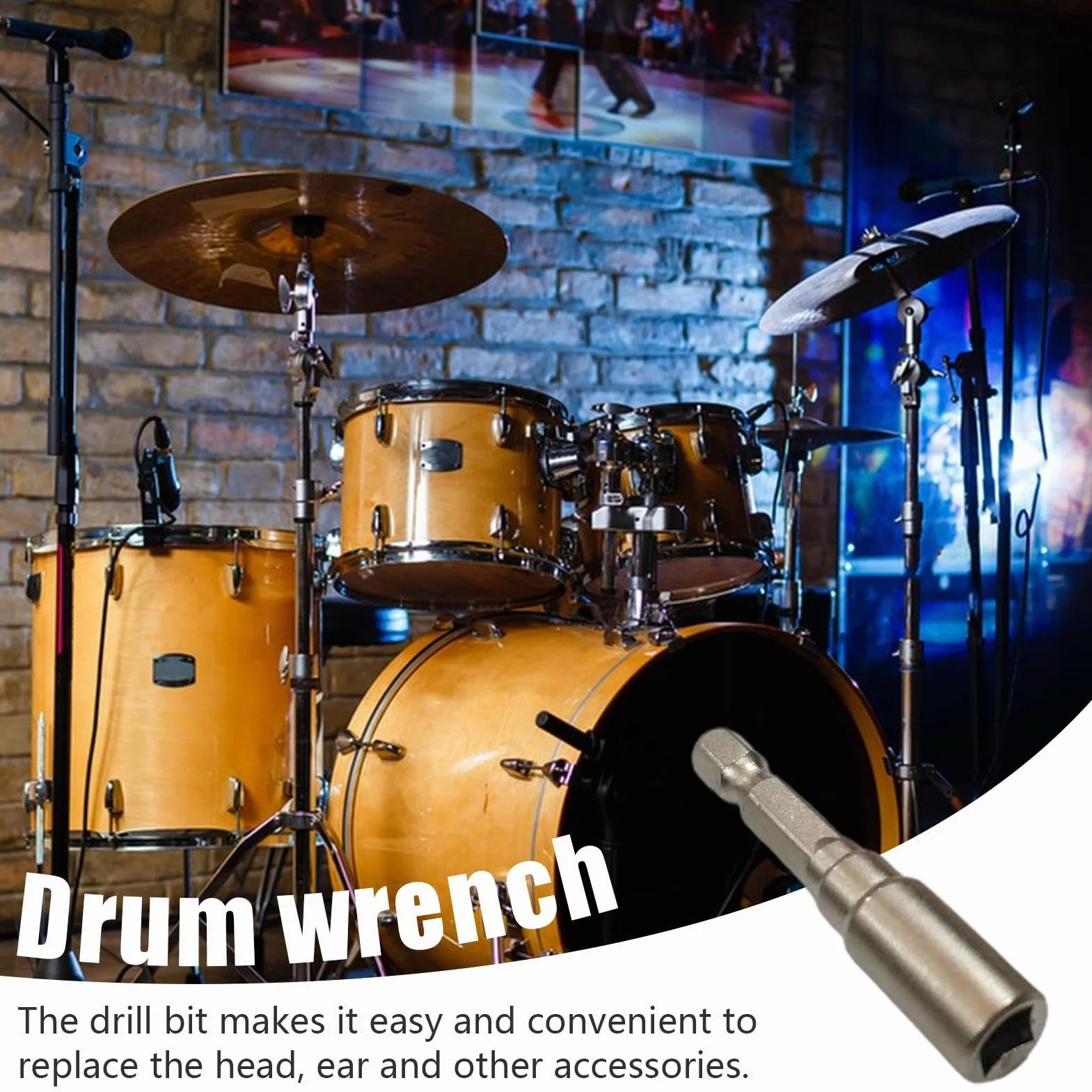 Steel Drum Tuning Key - Magnetic Head Drill Bit Drums Key | Replacement Drum Accessories with Reliable Percussion Hardware Tool for Easy Installation, Disassembly, Drummer, Musician, Band Equipment