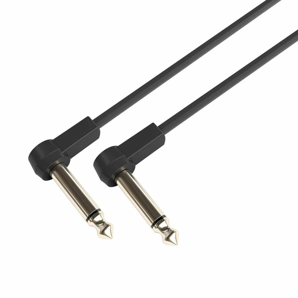 Adam Hall Cables K4 IRR 0045 FLM płaski kabel audio, wtyczka mono złota 6,3 mm, 0,45 m