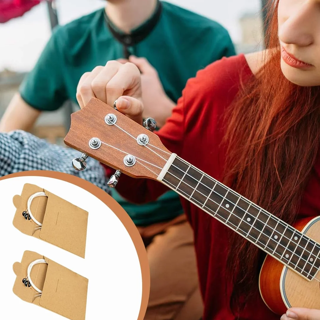 2 zestawy sznurków nylonowych do ukulele, 4 struny, nowy nylongut, do koncertujących ukulele/sopranowe, białe