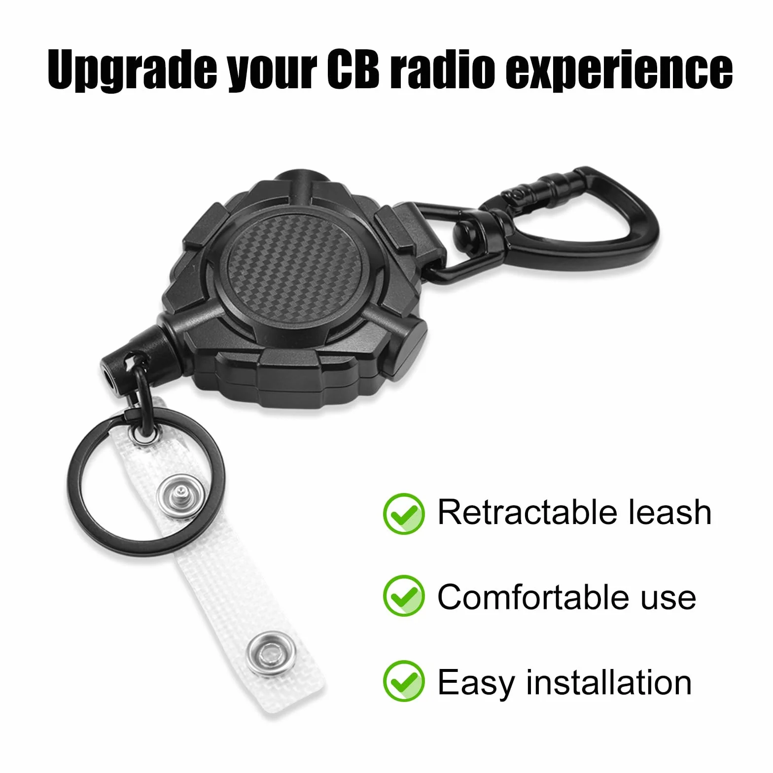Chowany Uchwyt na Mikrofon CB, Uchwyt Sprzęt Holder Mikrofon CB Wieszak na Microphone Radiowy z Linką 80cm Akcesoria dla Kierowców Ciężarówek