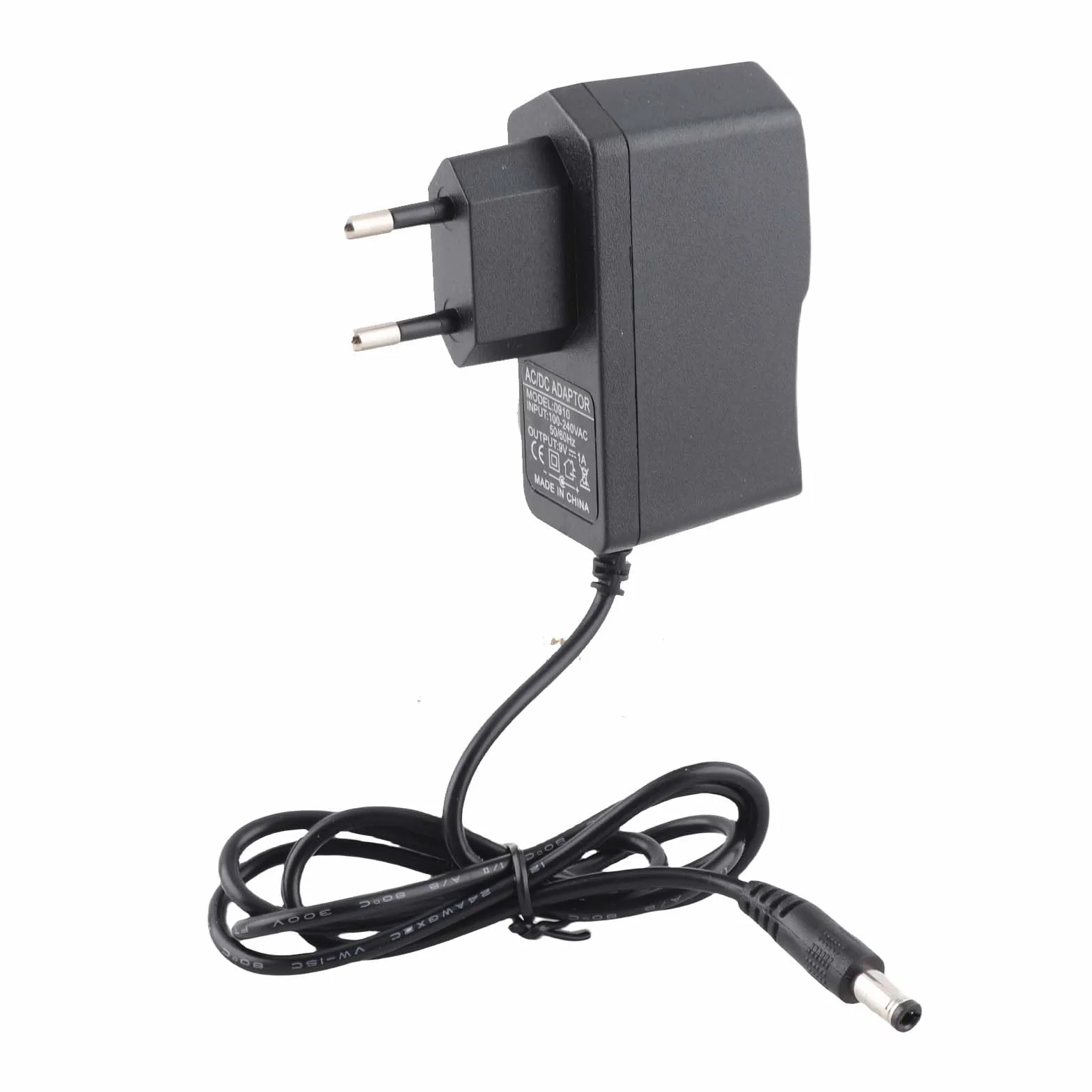 Zasilacz do gitary, zasilacz 9V AC/DC Zasilacz do klawiatury cyfrowej, pianina elektrycznego, gitary elektrycznej, pojedynczego efektora 100-240V (wtyczka EU)