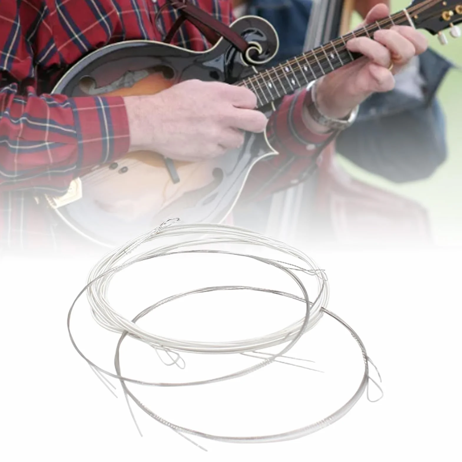 8 Sztuk Struny do Mandoliny Wymiana Strun do Mandoliny Akcesoria do Strun Mandoliny, Zestaw Strun do Mandoliny Akcesoria do Mandoliny