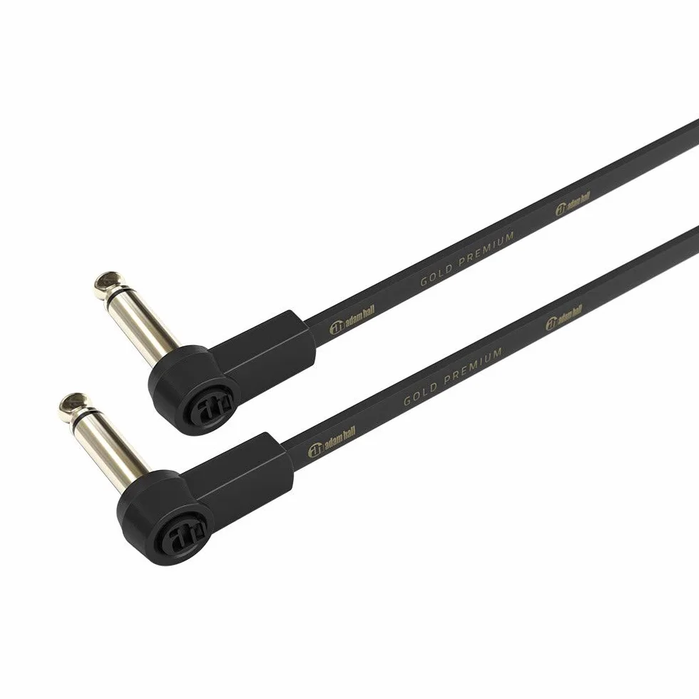 Adam Hall Cables K4 IRR 0045 FLM płaski kabel audio, wtyczka mono złota 6,3 mm, 0,45 m