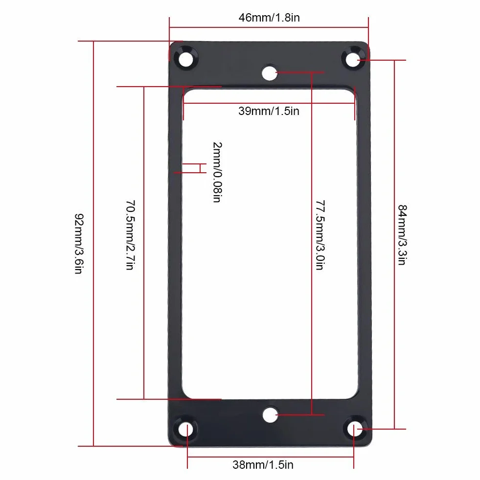 Alomejor 2 szt. ramka do odbioru gitary humbucker metalowy pierścień do odbioru gitar elektrycznych