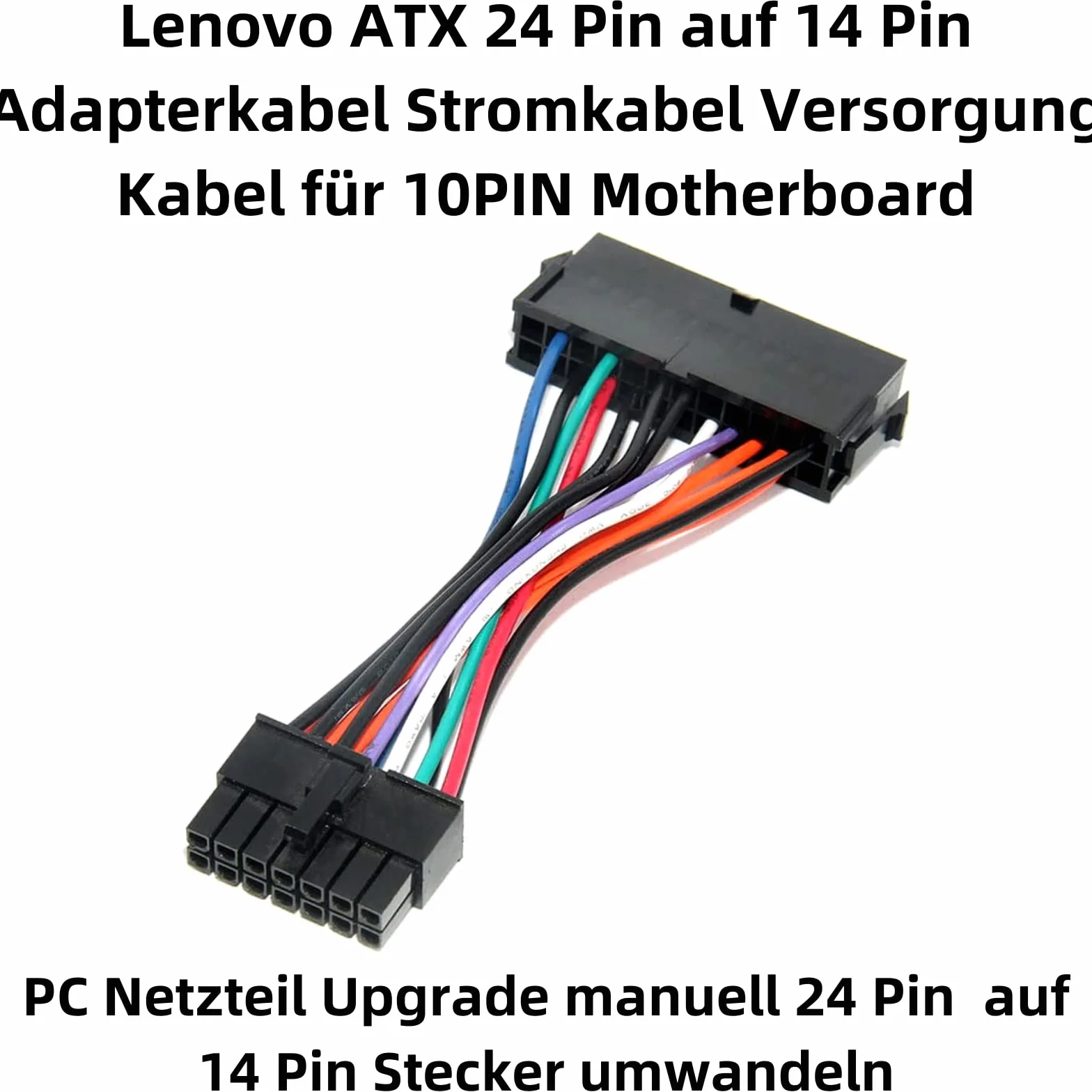F36S adapter 24-pinowy na 14-pinowy kabel zasilający do Lenovo i Medion – 24-pinowe gniazdo na 14-pinową wtyczkę, 13 cm, ATX zasilacz do płyty głównej