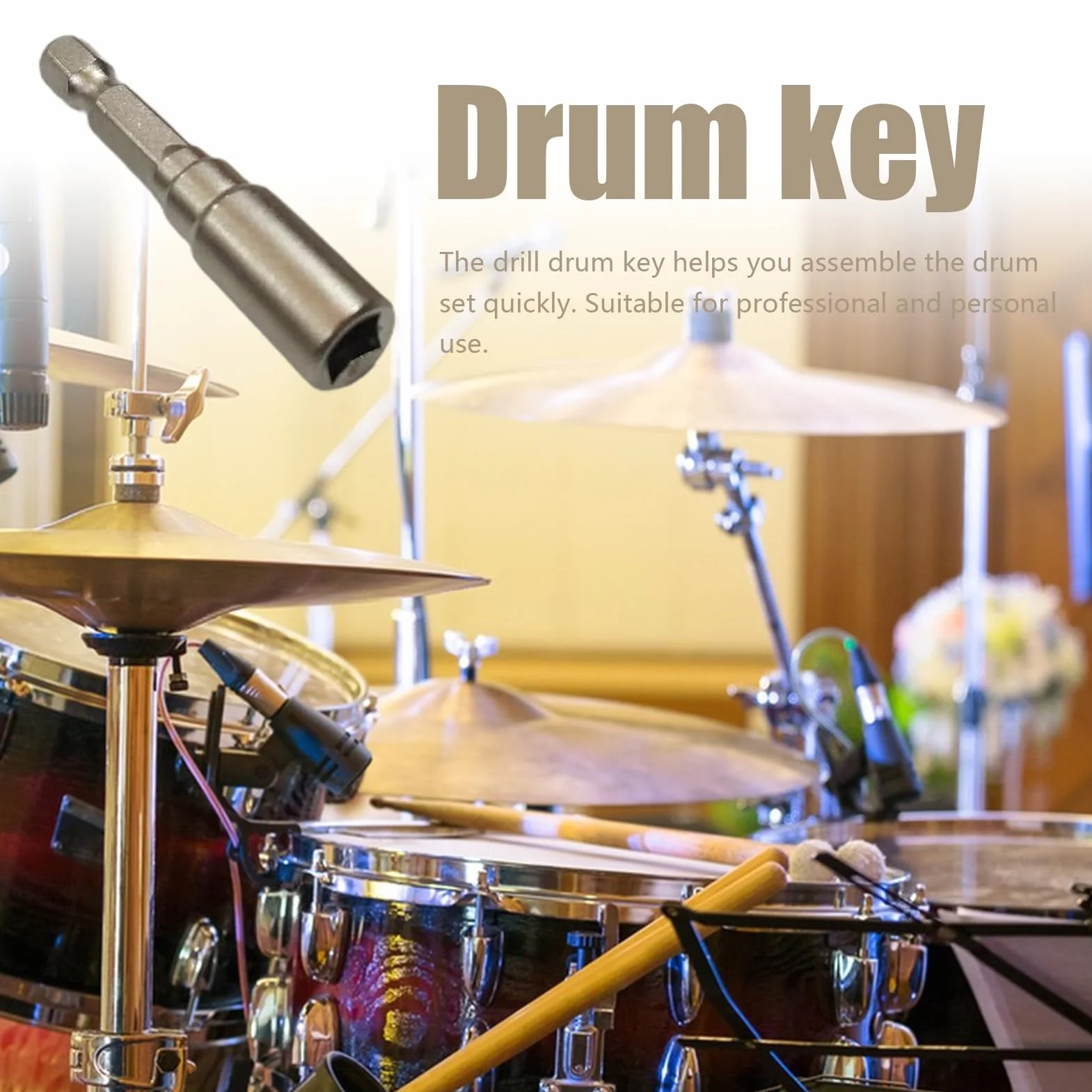 Steel Drum Tuning Key - Magnetic Head Drill Bit Drums Key | Replacement Drum Accessories with Reliable Percussion Hardware Tool for Easy Installation, Disassembly, Drummer, Musician, Band Equipment
