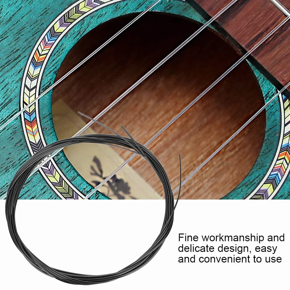 RiToEasysports struny do ukulele koncertowe struny do ukulele basowe struny do ukulele 2 zestawy 27 cali białe i czarne struny nylonowe część zamienna do akcesoriów do instrumentów ukulele